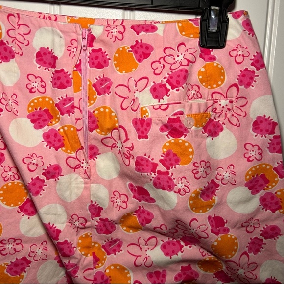 Lilly Pulitzer Pink Ladybug Print 100% Cotton Mini Skirt Size 6 - Picture 4 of 7